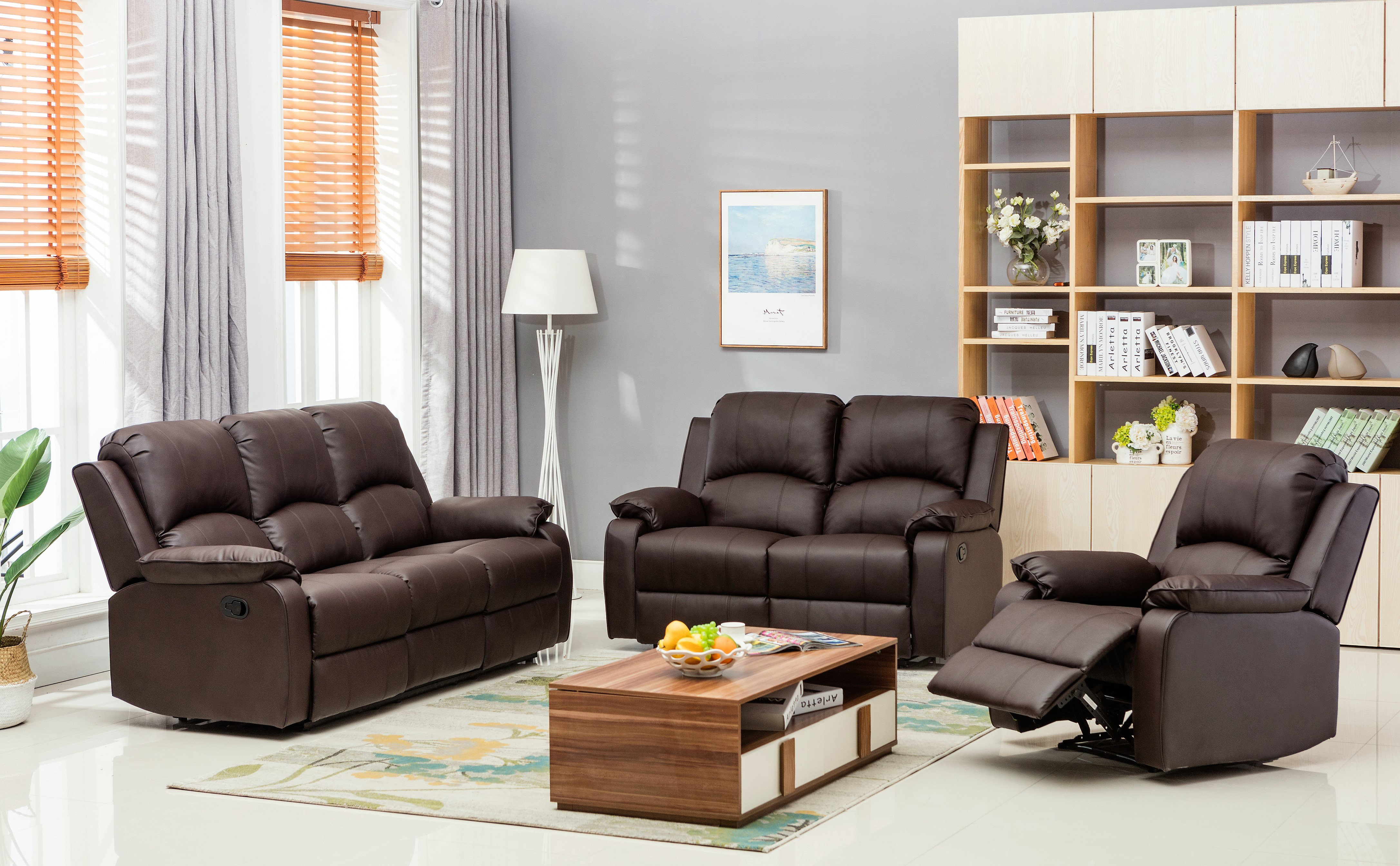 Willian Reclining 6 Piece Leather Reclining Living Room Set