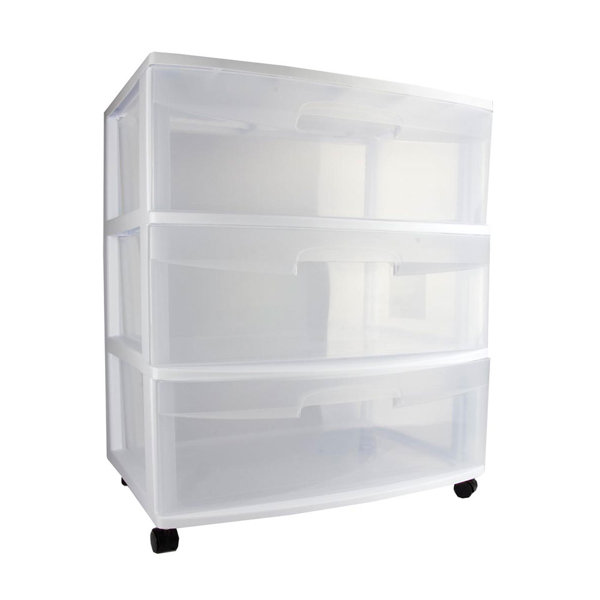 Large Plastic Rattan Drawer Unit Cabinet Organizer Storage Holder Office Home
