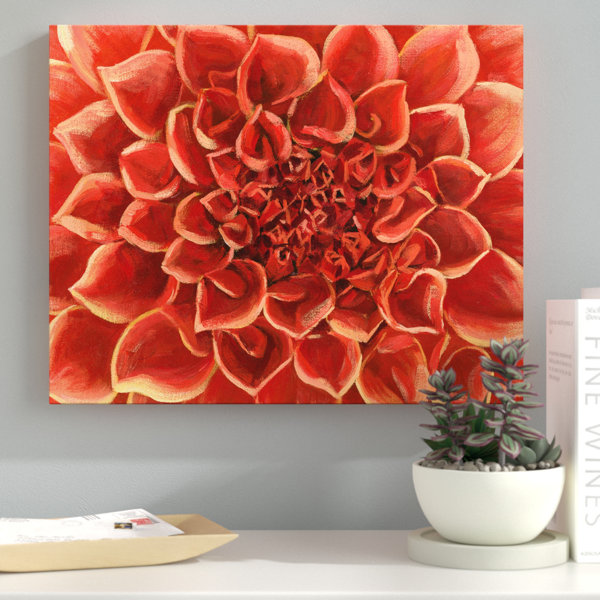 Wallpaper Latitude Run Red Gardenia Close Up Flower Acrylic Painting Print Desktop Wallpaper