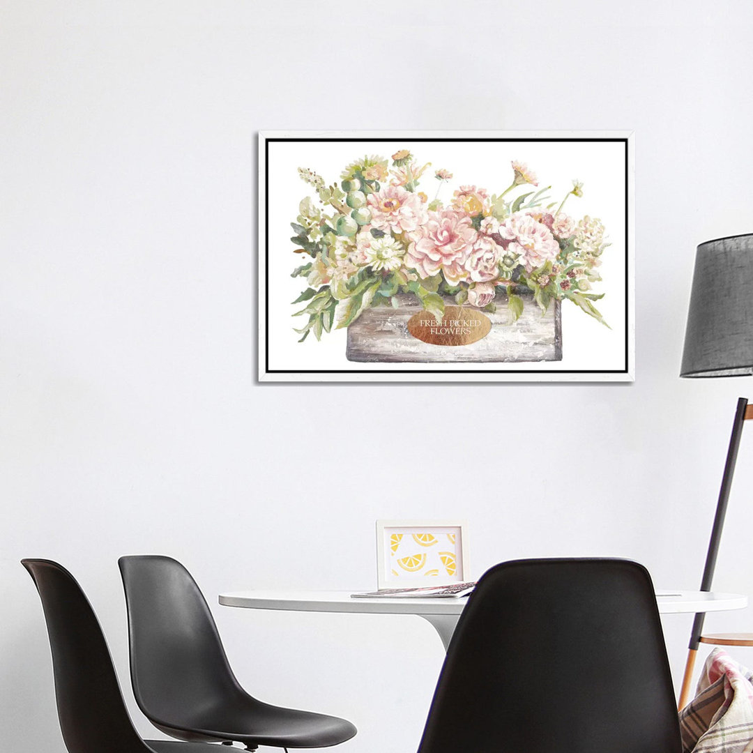 Flowers In Wooden Planter by Patricia Pinto - Print