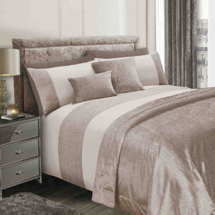 Rose Gold Duvet Cover Wayfair Co Uk Drongen Glitter Velvet Duvet Cover Set