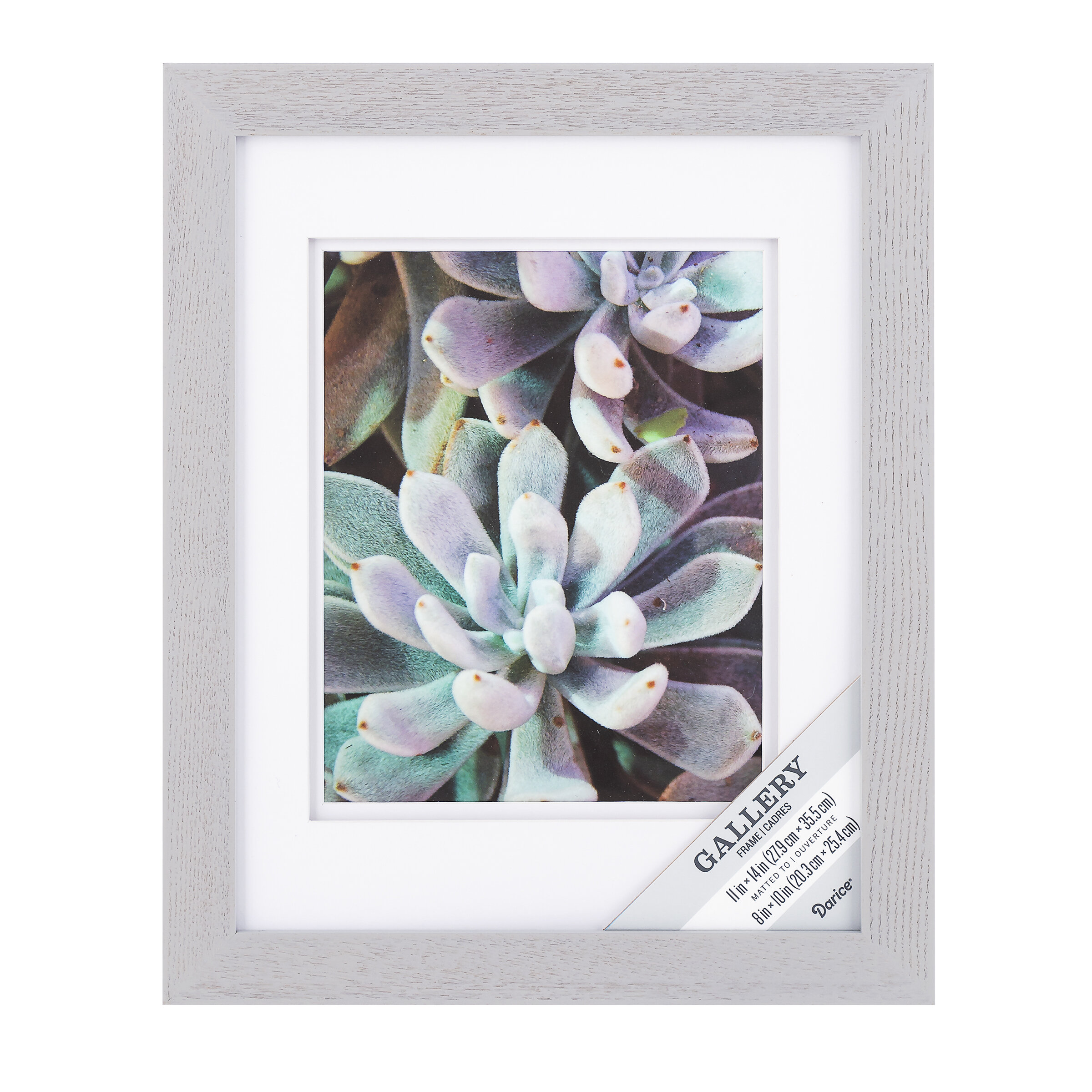 Ebern Designs Gallery Frame With Double Mat Gray 11x14 Matted