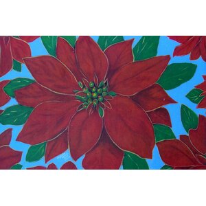 Holiday Poinsettia Doormat