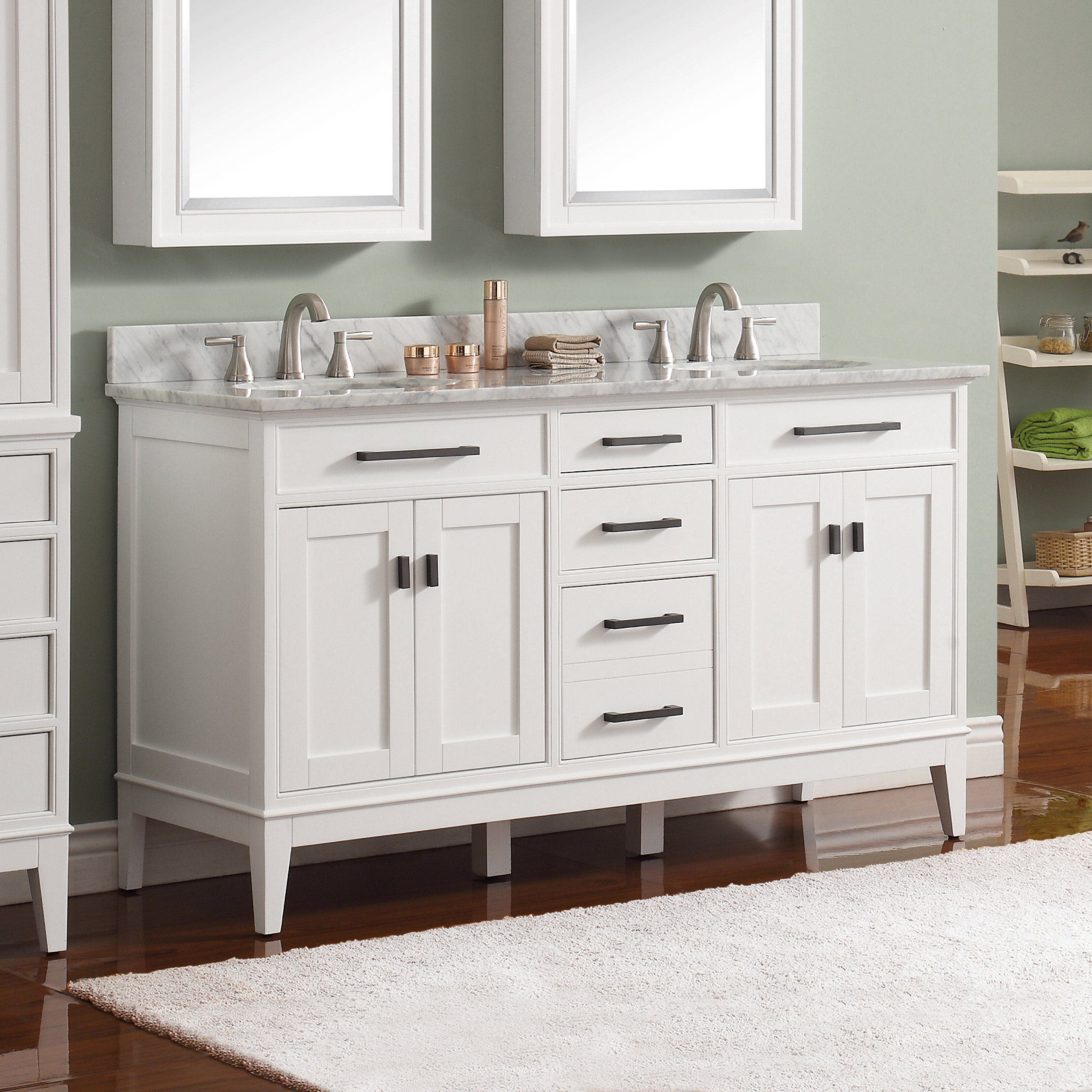 Lark Manor Charley 60" Double Bathroom Vanity Base Only & Reviews | Wayfair