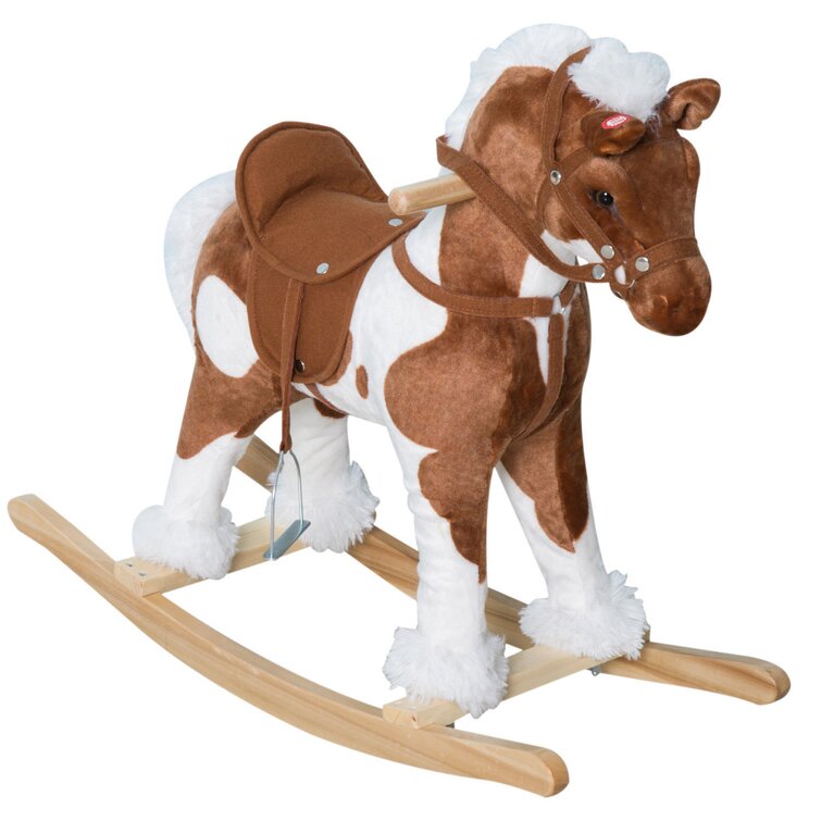 Qaba Plush Ride On Rocking Horse & Reviews | Wayfair