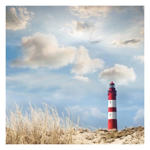 Lighthouse in the Dunes 2.88m x 2.88m Textured Matt Peel & Stick Wall Mural East Urban Home