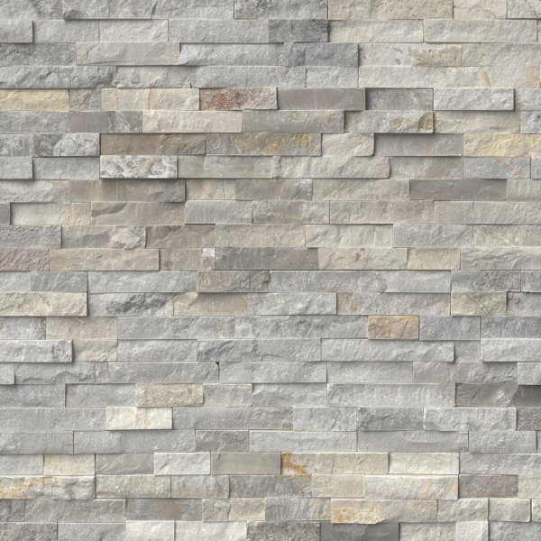 MSI Sunset Stacked 6" x 24" Natural Stone Splitface Tile in Grey ...