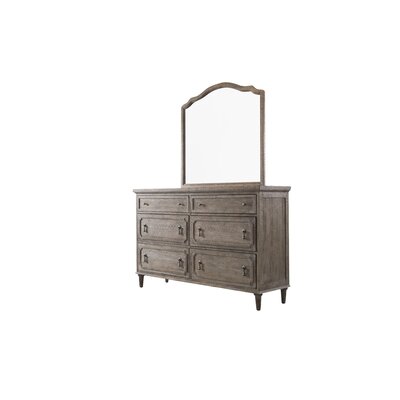 Three Posts Clintwood 6 Drawer Double Dresser With Mirror