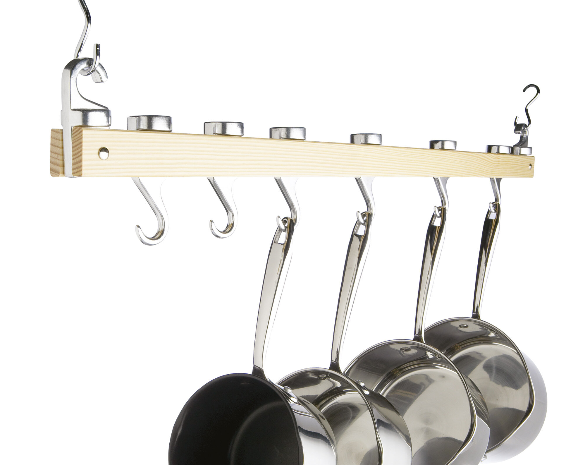 Masterclass Ceiling Mounted Single Wooden Pot Rack