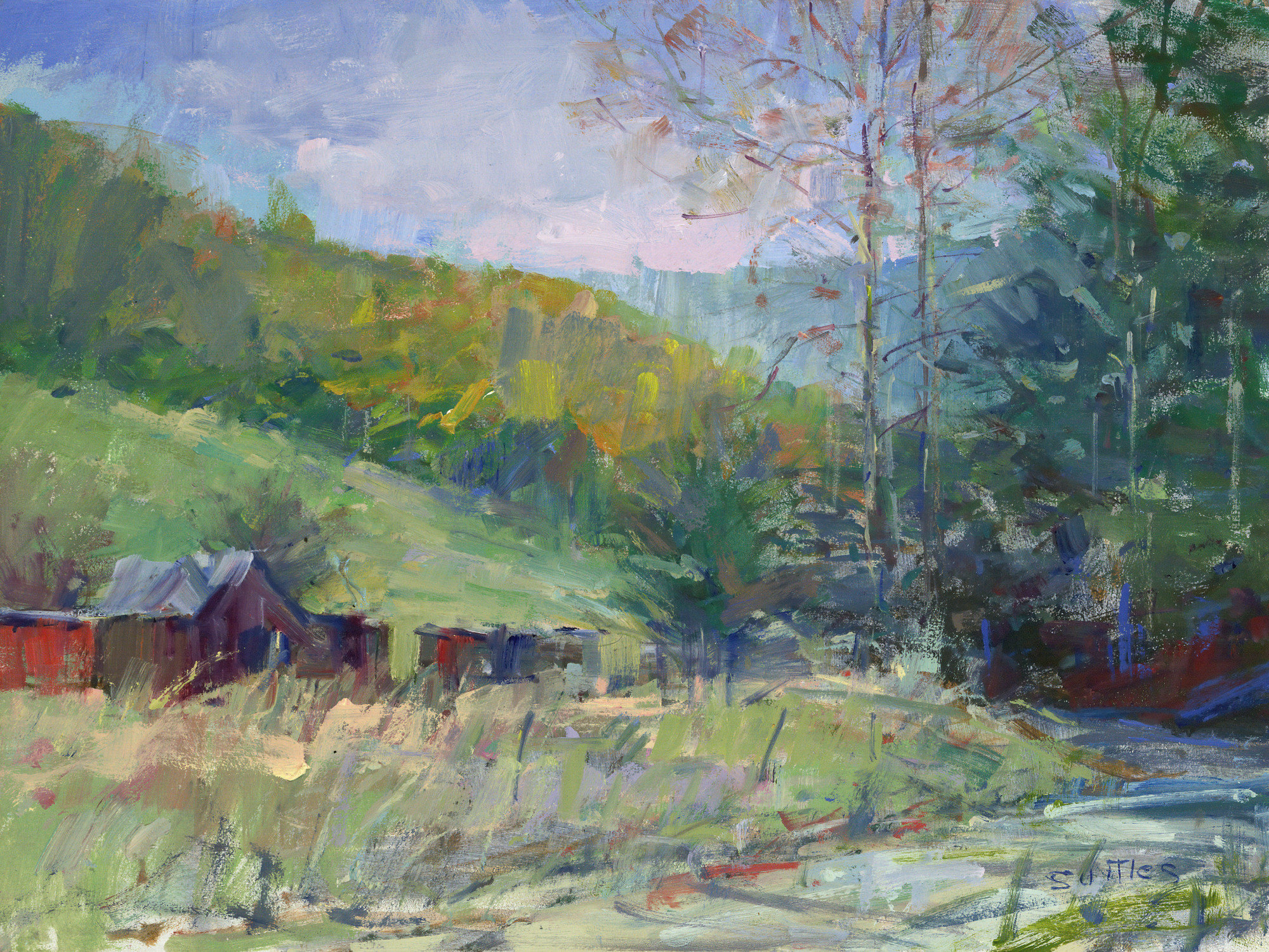 Ashton Wall Decor Llc Country Colors Around The Bend Painting Print On Wrapped Canvas Wayfair