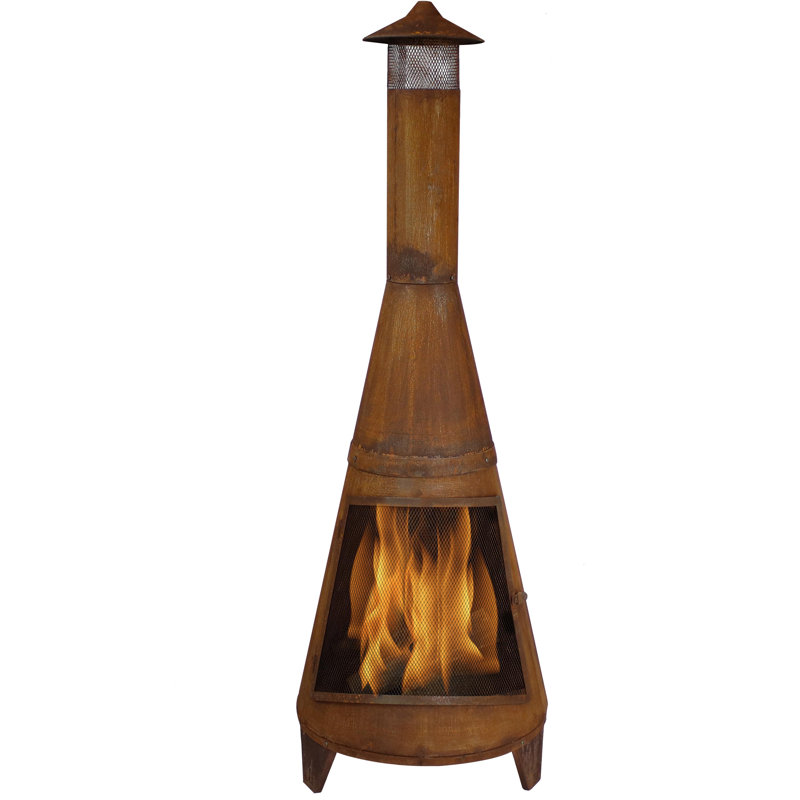 17 Stories Waldron Outdoor Backyard Steel Wood Burning Chiminea