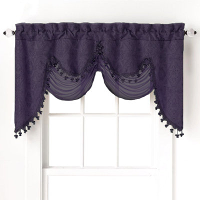 Dunagan Luxurious Rod Pocket Austrian Valance With Onion Fringe Trim 57 Window Valance Joss Main