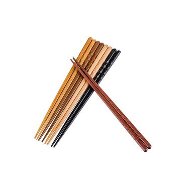 10 Inch x 2 Pairs Ebony Wood Chopsticks Kitchen Utensil Made in Thailand 