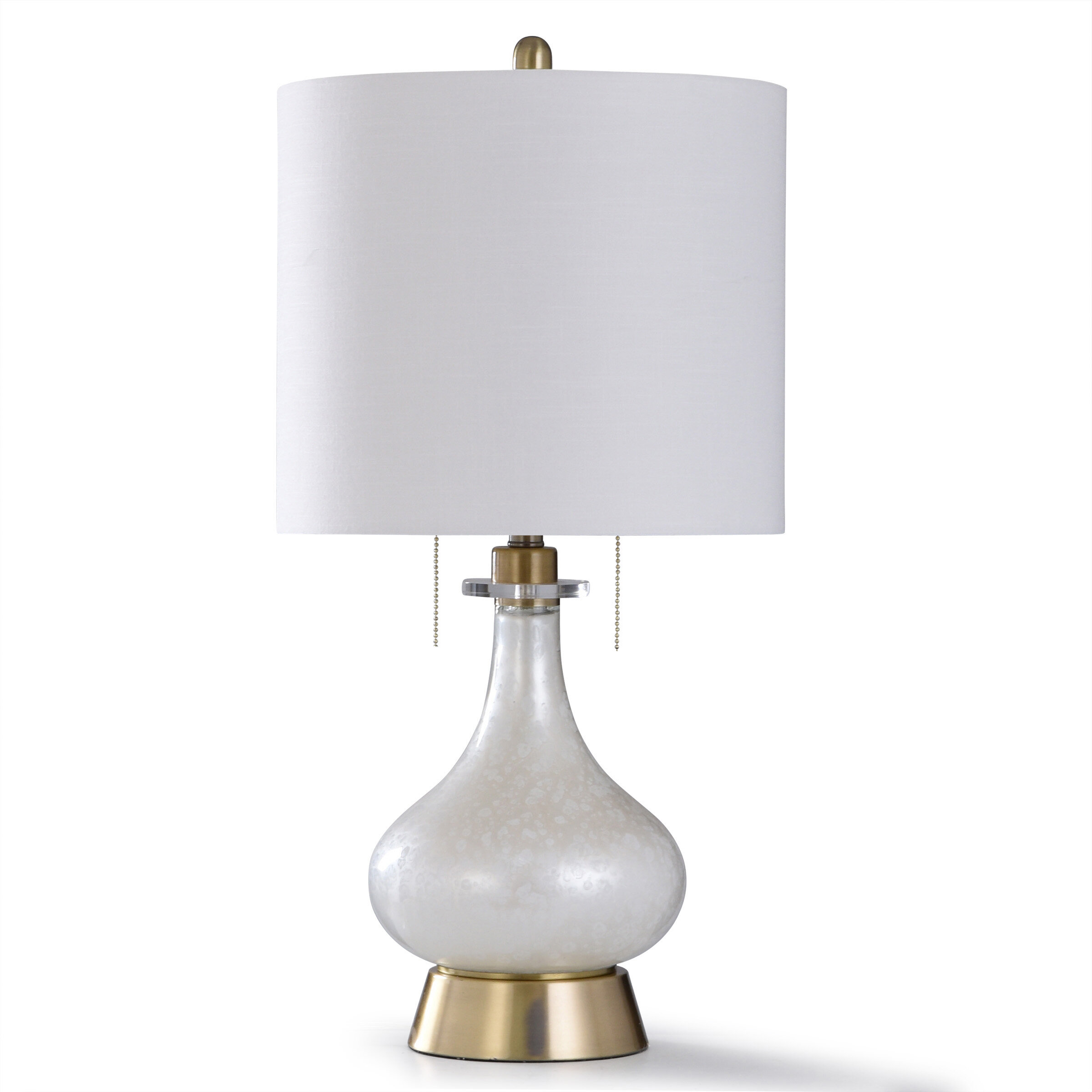 pair of white table lamps