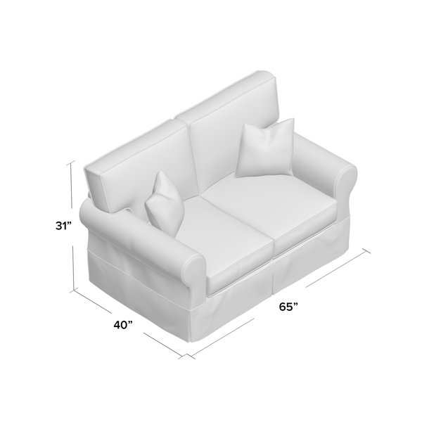 Leggett 65 Slipcovered Rolled Arm Loveseat Reviews Birch Lane