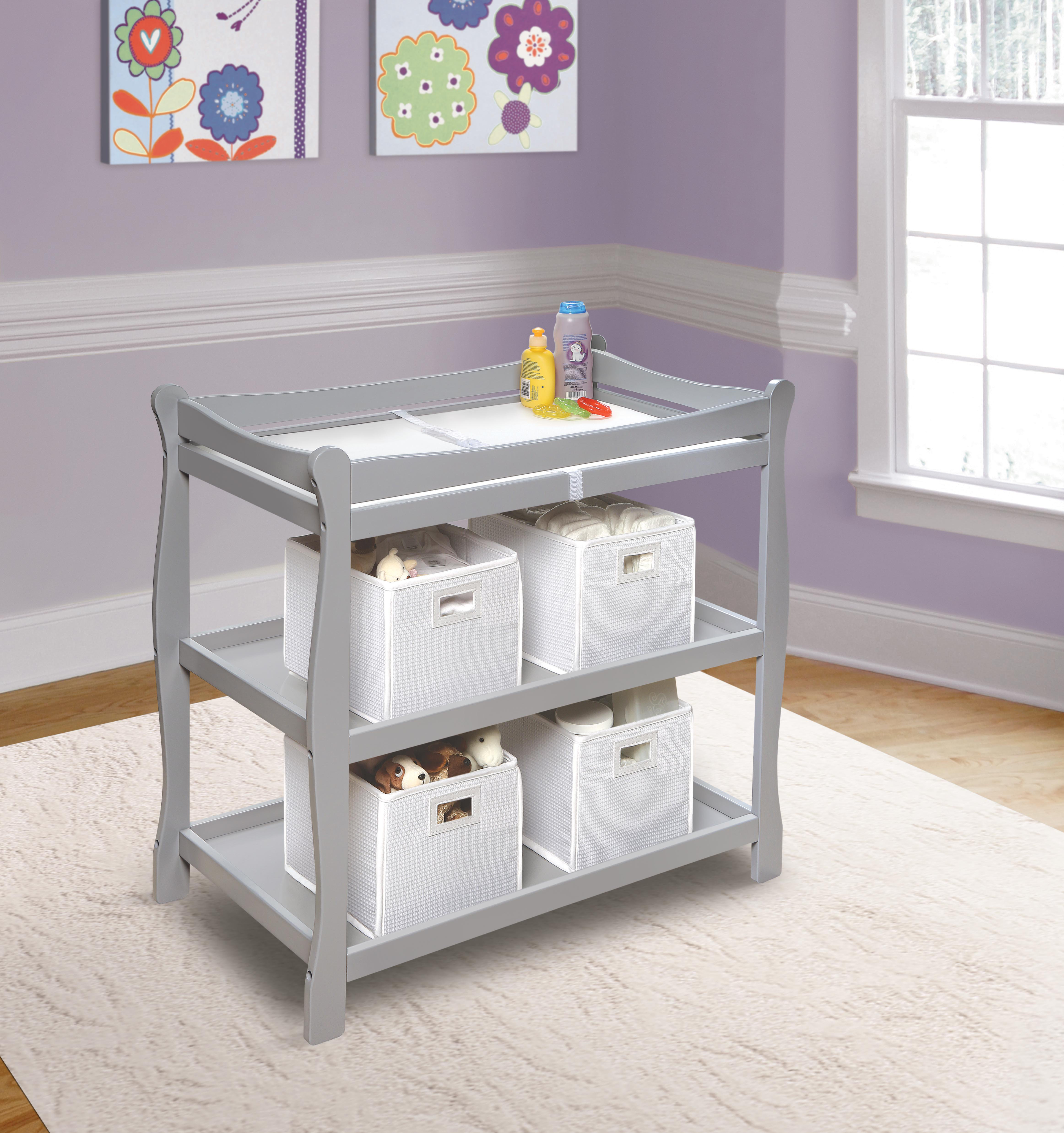 grey baby changing table