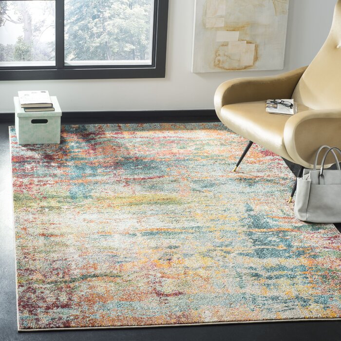 Trent Austin Design® Harrill Abstract Area Rug in Teal/Orange & Reviews ...