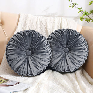 Luxury Crushed Velvet Round Cushions Small & Large Diamante Cushion Sofa Pillows 