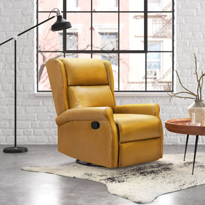 Allan Faux Leather Swivel Rocker Manual Recliner