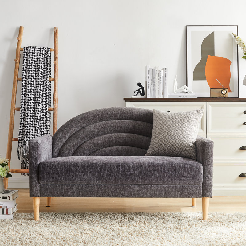 Michala Upholstered Loveseat Fabric: Gray Polyester, Size: 31.5" H x 49.6" W x 30.7" D