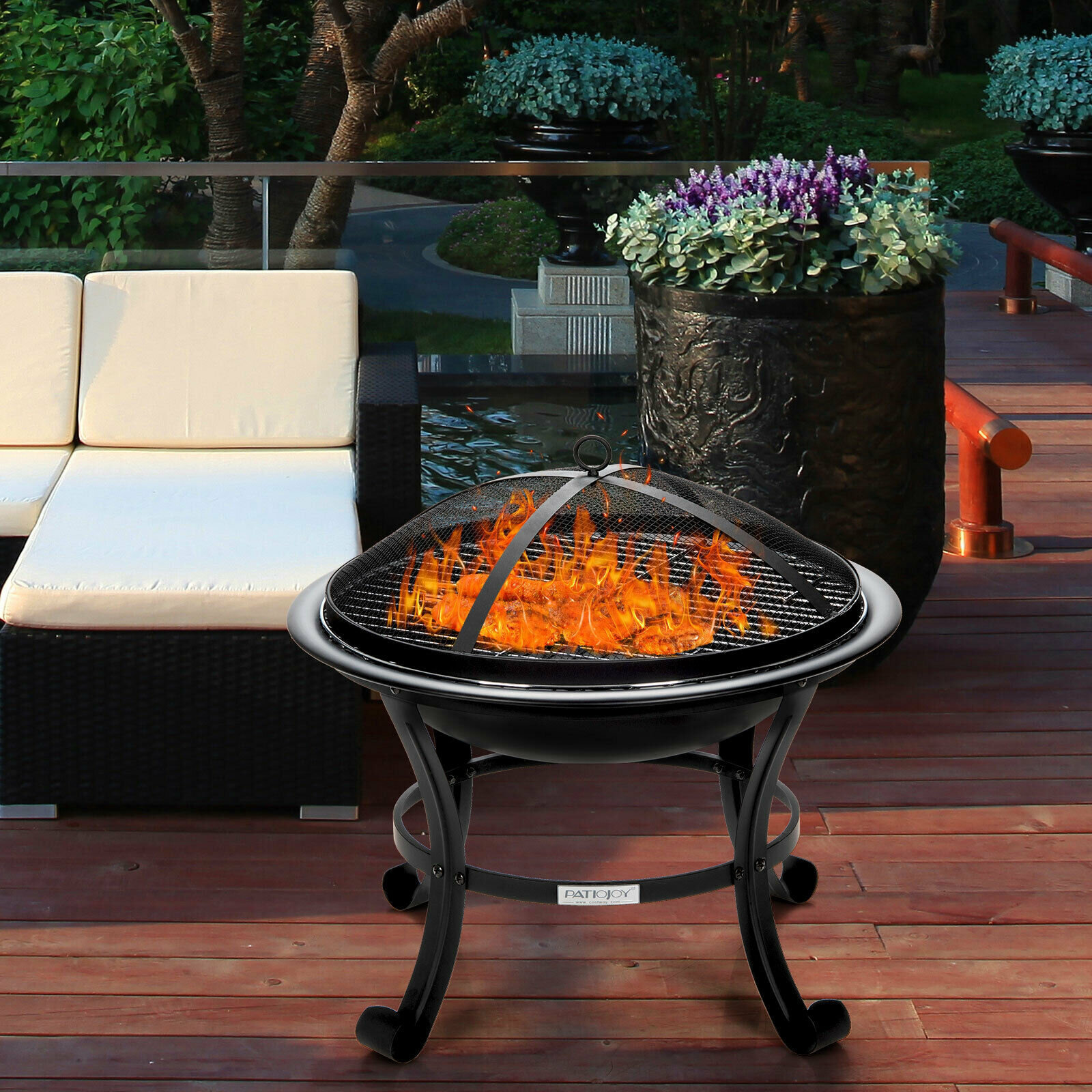 charcoal grill and fire pit