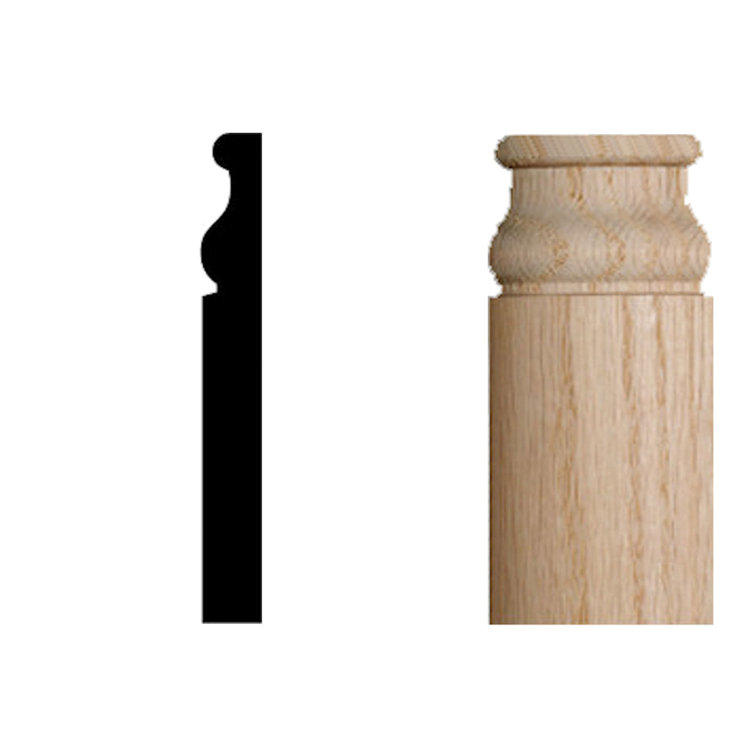 Manor House 1 2 In X 1 2 In X 4 1 4 In Oak Radius Base Corner Block Molding Wayfair