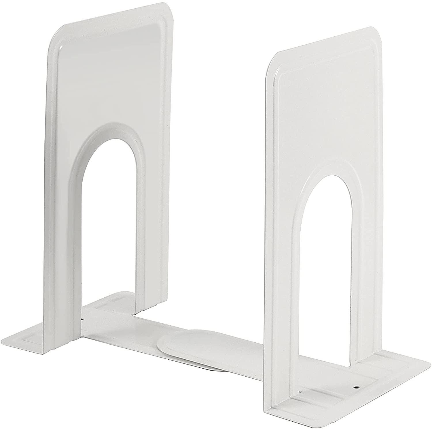 2 Pack Bookends Heavy Duty Books Stand Rack Nonskid Desk Bookshelf Bookcase Metal Book Holder Frame Book Support for Office School Library Magazine Files Binders Movies Dvds Video Games,Standard 