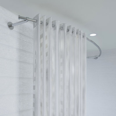 Luxury 78.5" Adjustable Curved Fixed Shower Curtain Rod