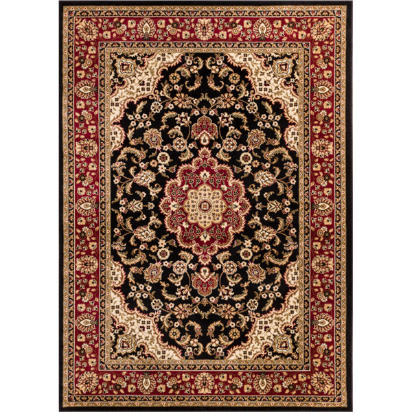 Astoria Grand Belliere Medallion Black Area Rug Reviews Wayfair