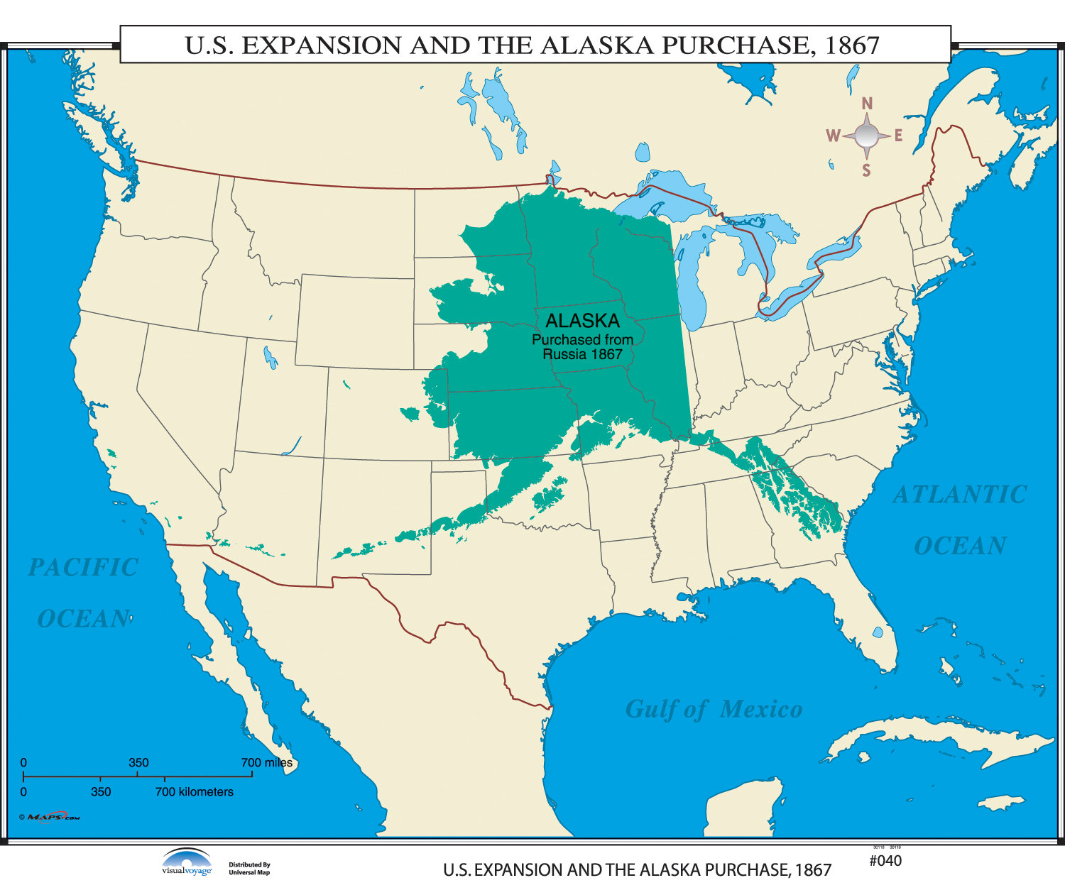 Map Of Us With Alaska Universal Map U.S. History Wall Maps   U.S. Expansion & Alaska 