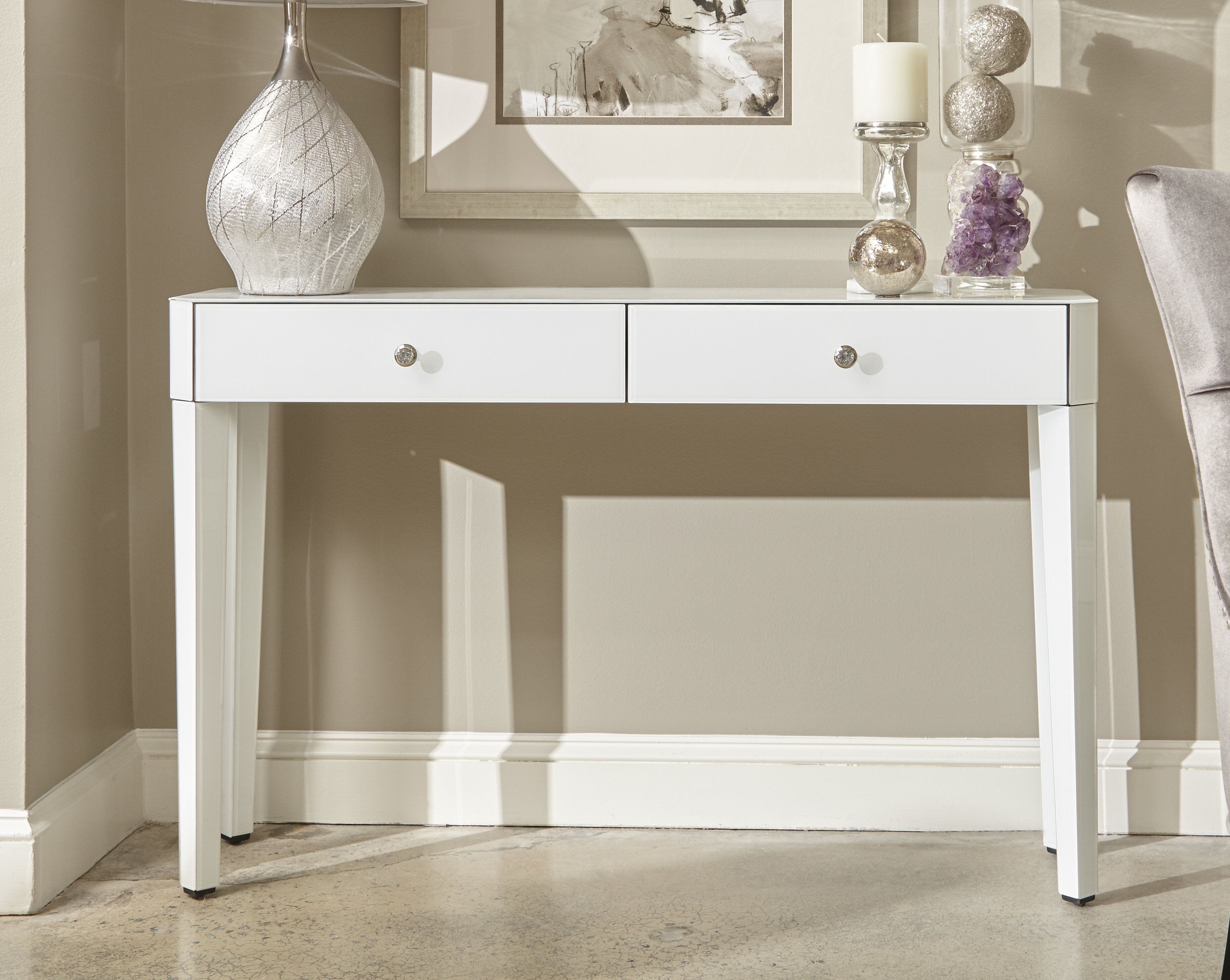 House Of Hampton Thurston Reverse Painted Glass Console Table