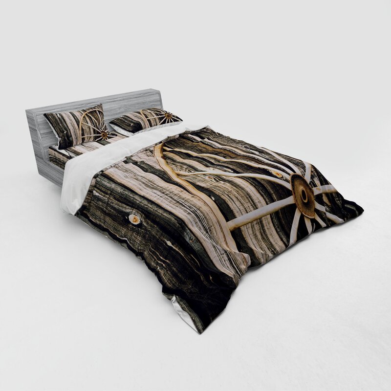 East Urban Home Barn Wood Wagon Wheel Duvet Cover Set Wayfair