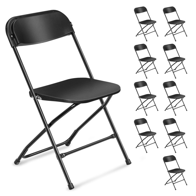 Danna Plastic/Resin Folding Chair Color: Black ( pack of 10) 