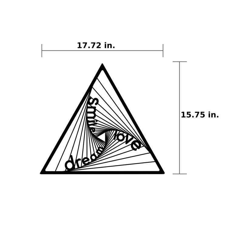 Ebern Designs Happy Triangle Modern Metal Wall Decor Reviews Wayfair