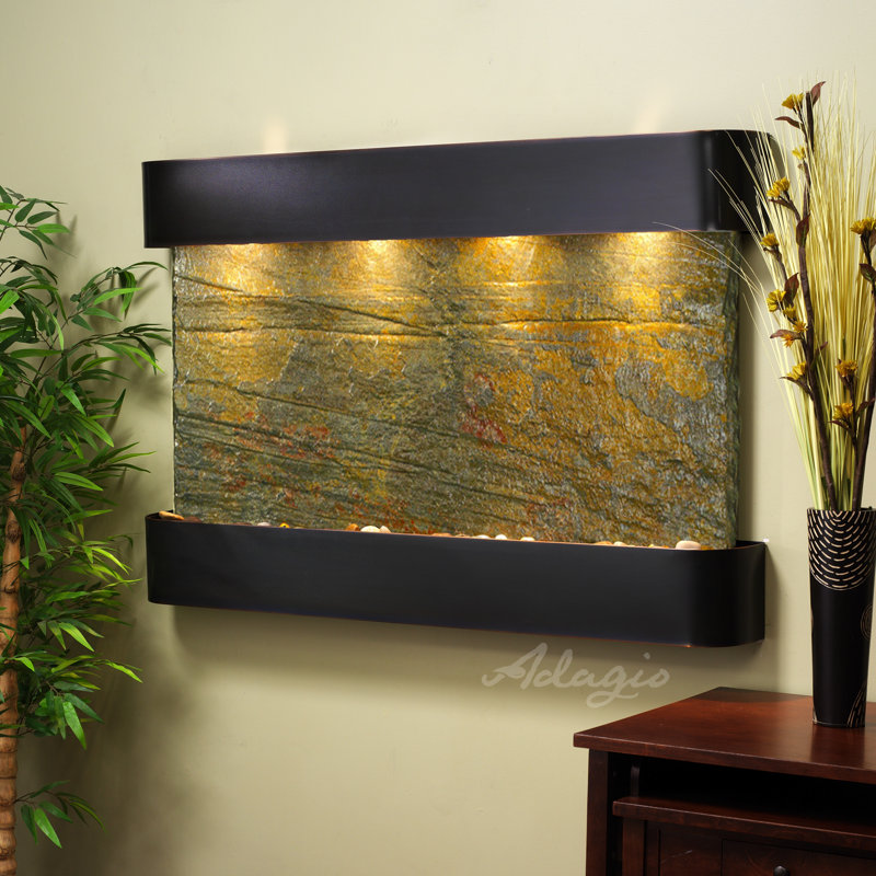 Adagio Fountains Sunrise Springs Natural Stone Metal Wall Fountain Adagio Fountains Sunrise Springs