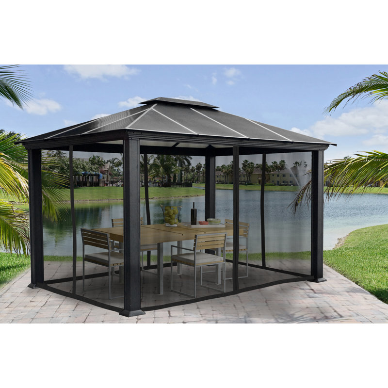 Paragon Outdoor Santana 11 Ft W X 13 Ft D Aluminum Patio Gazebo