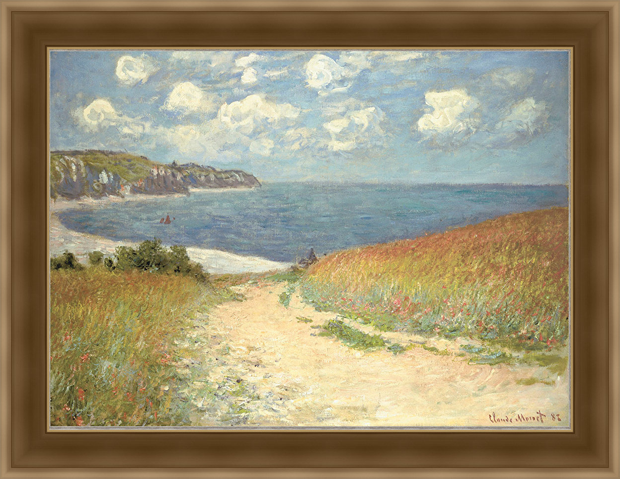 Vault W Artwork Chemin Dans Les Bles A Pourville by Claude Monet