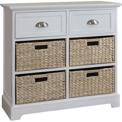 Fleming 2 Drawer 4 Basket Accent Chest Beachcrest Home Color Cream