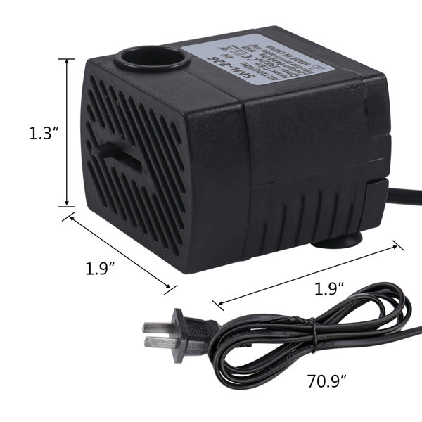 2PC 160GPH Submersible Water Pump - 12W Dirty/Clean Aquarium Pump - 600L/H Flow Rate - 4FT Max Head - Fountain & Powerhead