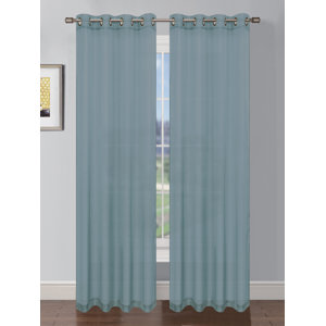 Gallimore Solid Sheer Grommet Curtain Panels (Set of 2)