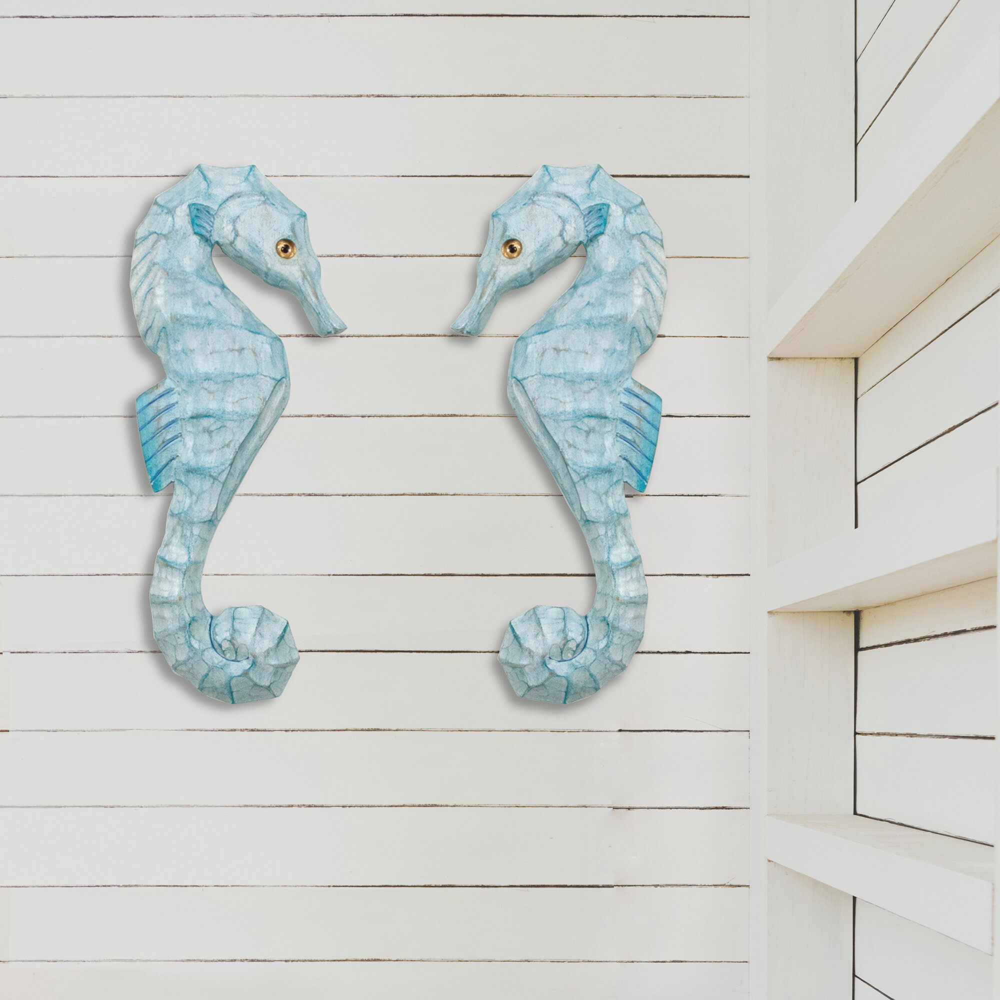 Set of 2 Wall Art Details about   Seahorse Wall Decor 