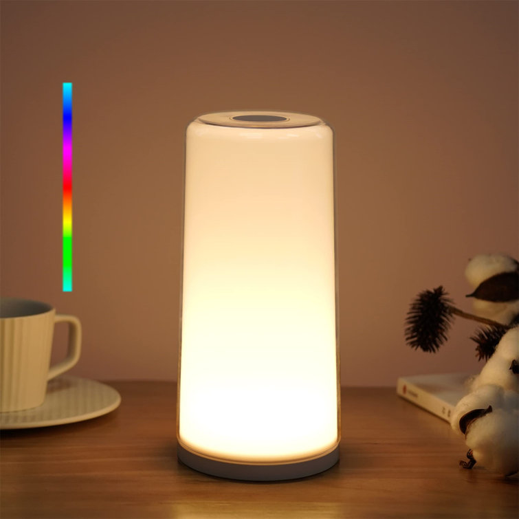 LED Bedside Lamp Touch Table Lamp Dimmable Warm White Light & RGB Color Changing 