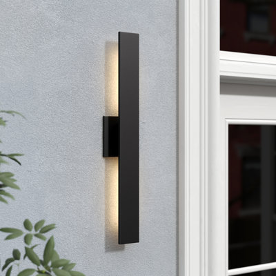 Anabrenda Black 2 - Bulb 22'' H Integrated LED Outdoor Armed Sconce