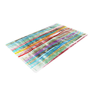 Frederic Levy Hadida Fancy Stripes Light Blue/Red Area Rug