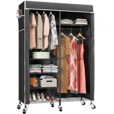 VIPEK R4C 46.1" Rolling Clothes Rack with Cover, Heavy Duty Clothing Rack with Upgarded Polyester Cover
