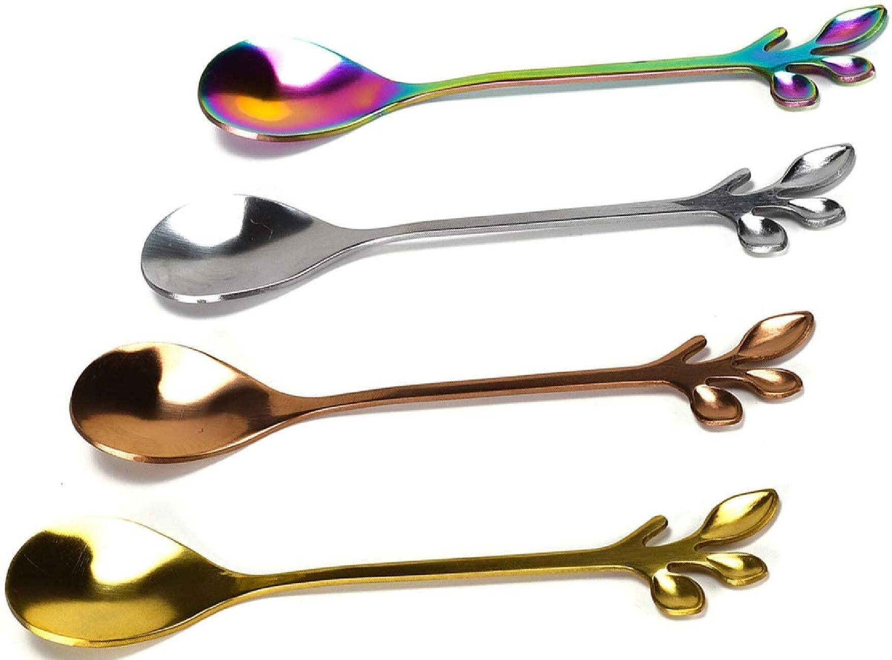 Cream Stainless Steel Tea Scoops Kids Spoon Tableware Christmas Coffee Spoons 