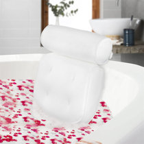 Soft Bath Tub Pillow for Comfort Neck & Back Open Air Fiber Spa Foam fill NEW 