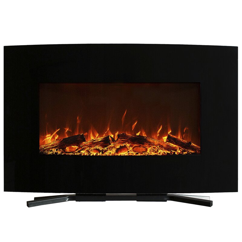 Orren Ellis Razo Curved Wall Mounted Electric Fireplace Reviews