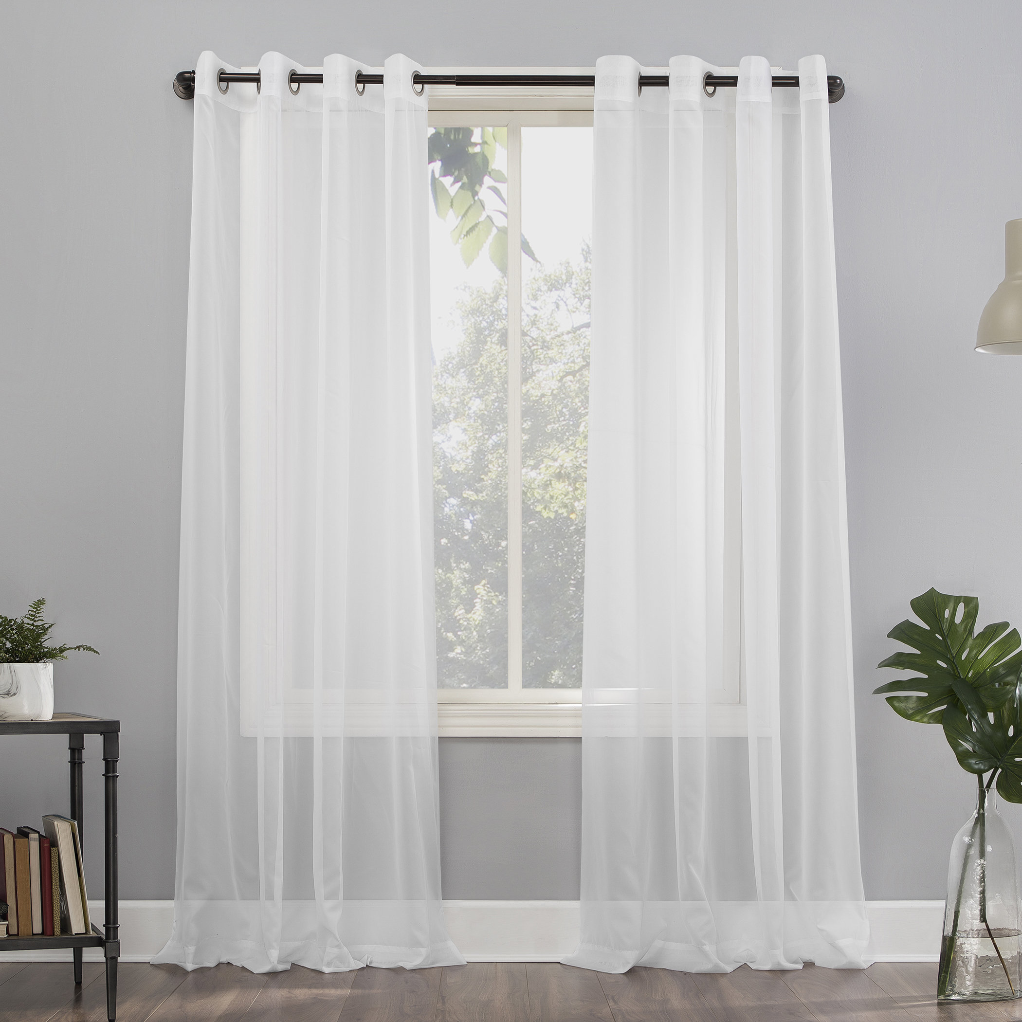 Wayfair Basics Solid Sheer Grommet Single Curtain Panel Reviews Wayfair