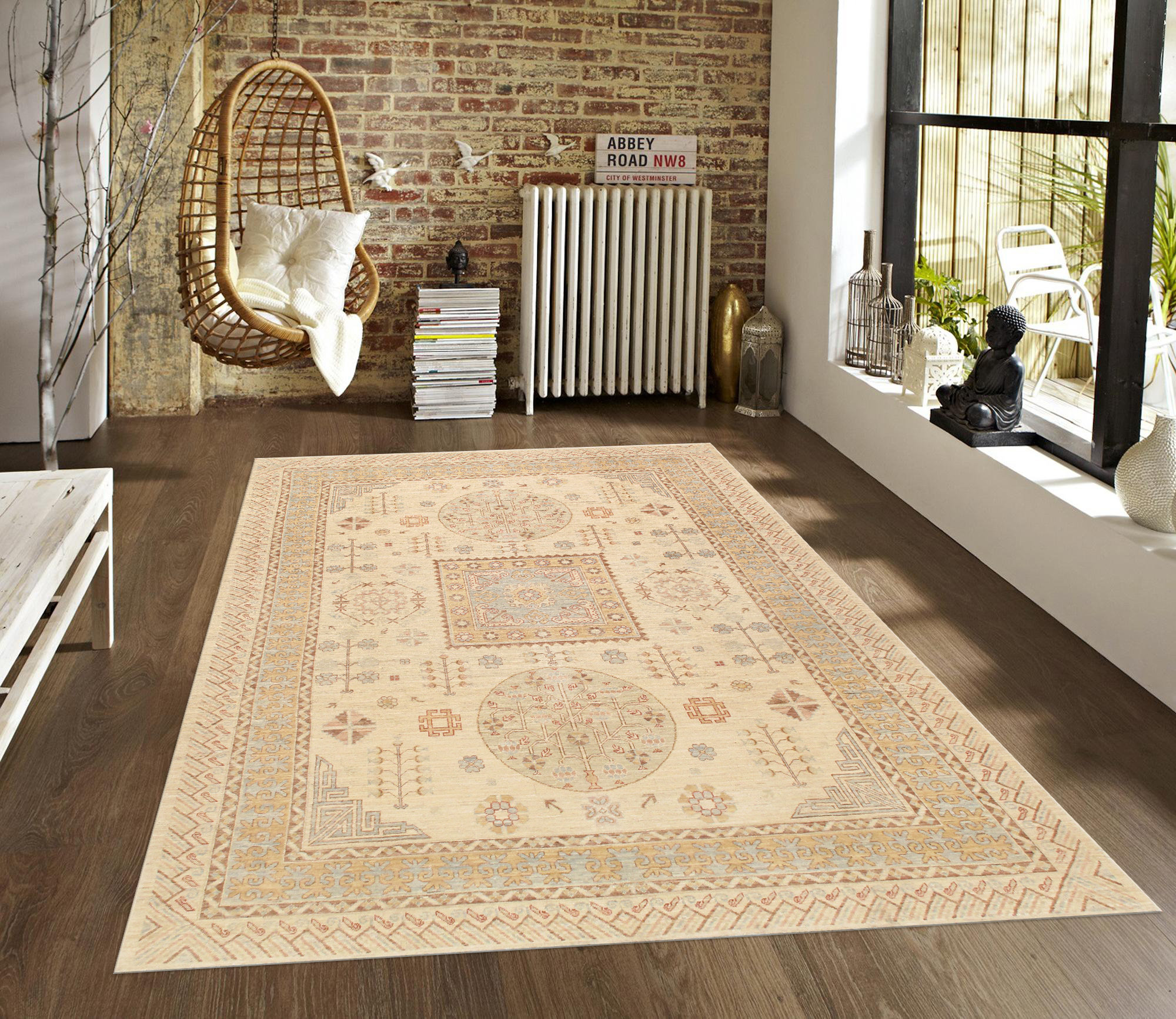 9' 3 X 12' 6 Pasargad Home Khotan Collection Hand-Knotted Lamb's Wool Area Rug 9' 3 X 12' 6 Pasargad Home Khotan Collection Hand-Knotted Lamb's Wool Area Rug
